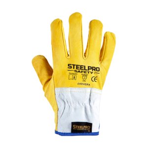 Guante de cuero driver amarillo