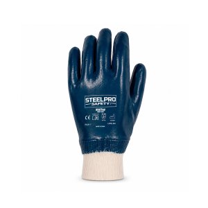 Guante de nitrilo azul nitritop SFKB (puño tejido)