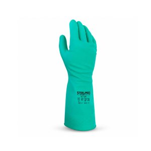 Guante de nitrilo verde nitrilsafe 18”(22MIL)