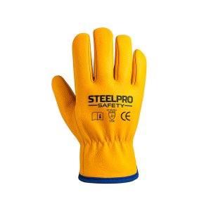 Guante cuero puño corto amarillo