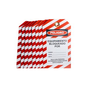 BLOQUEO TARJETA DE NO OPERAR LOCK OUT (BOLSITA X 10)